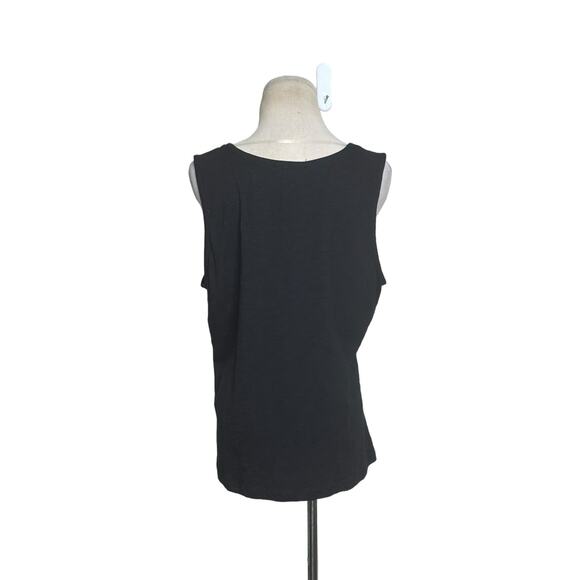 Sanctuary Black Buttoned Front Tied Sleeveless Knit Top Size XL - Picture 9 of 11
